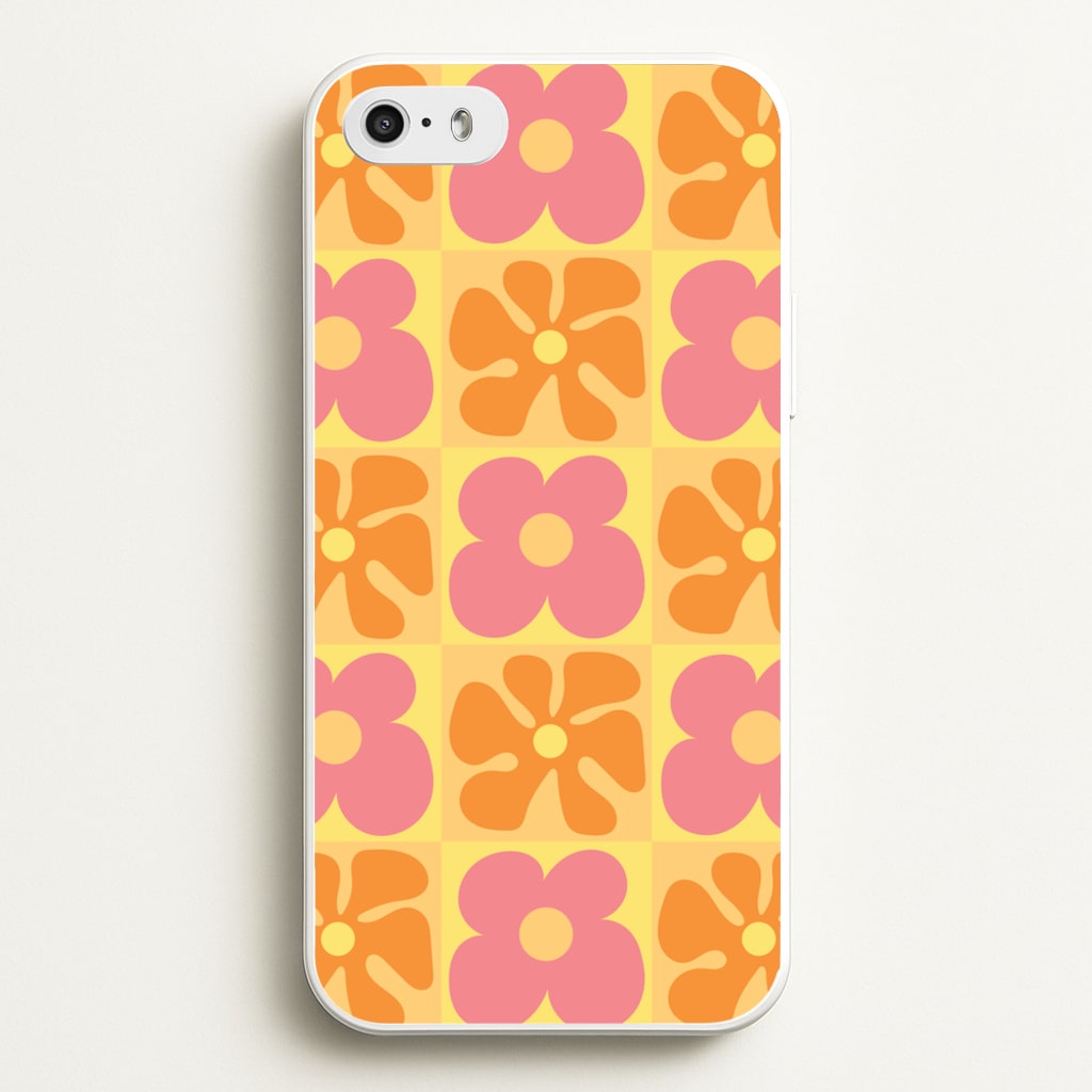Summer Flowers Checkered Pattern - Summer Phone Case for iPhone 5 / 5s / SE 2016