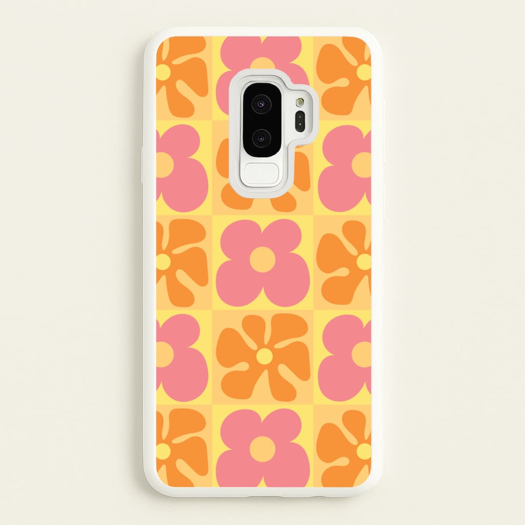 Summer Flowers Checkered Pattern - Summer Phone Case for Galaxy S9 Plus