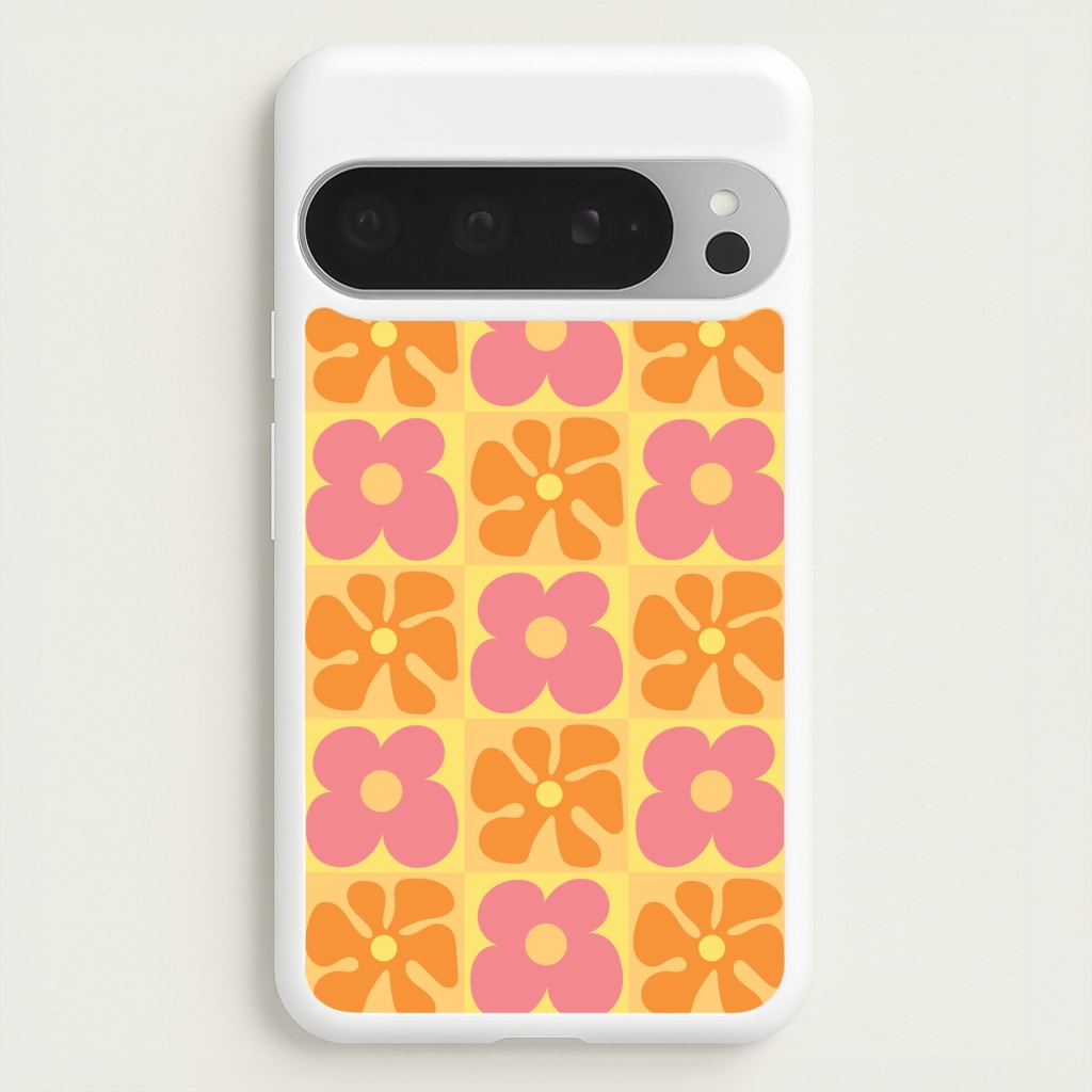 Summer Flowers Checkered Pattern - Summer Phone Case for Google Pixel 9 Pro XL