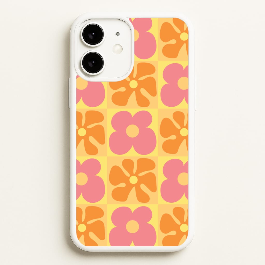 Summer Flowers Checkered Pattern - Summer Phone Case for iPhone 11