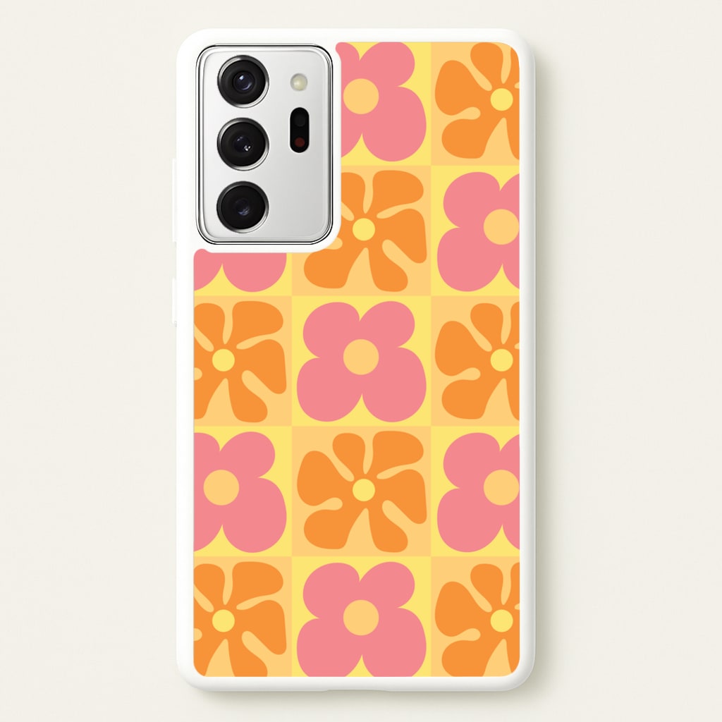 Summer Flowers Checkered Pattern - Summer Phone Case for Galaxy Note 20 Ultra
