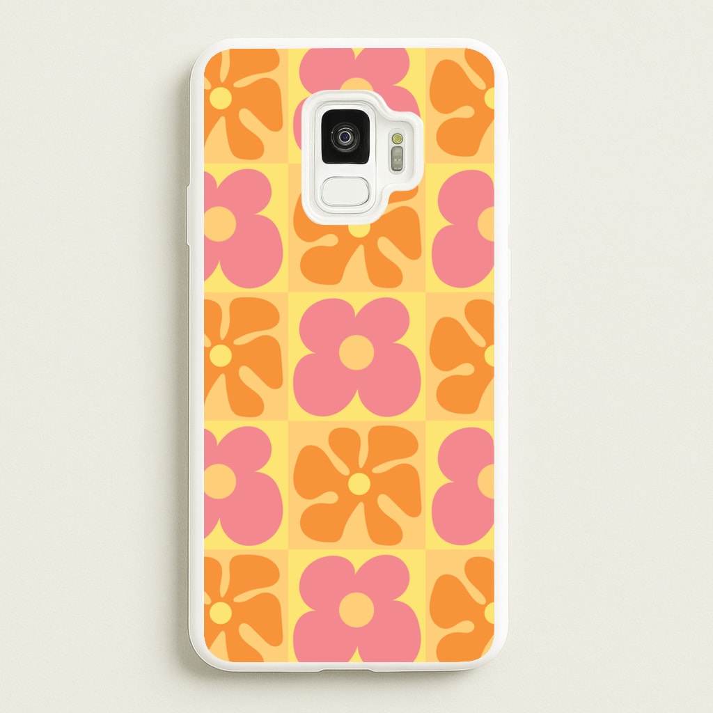 Summer Flowers Checkered Pattern - Summer Phone Case for Galaxy S9