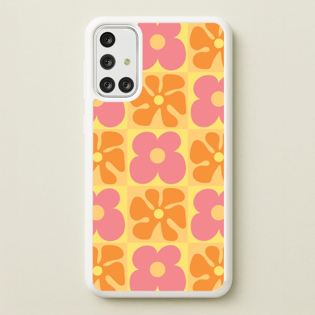 Summer Flowers Checkered Pattern - Summer Phone Case for Galaxy A71