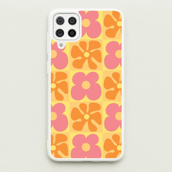 Summer Flowers Checkered Pattern - Summer Phone Case for Galaxy A12