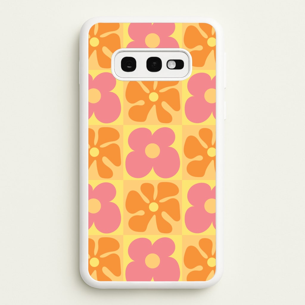 Summer Flowers Checkered Pattern - Summer Phone Case for Galaxy S10e