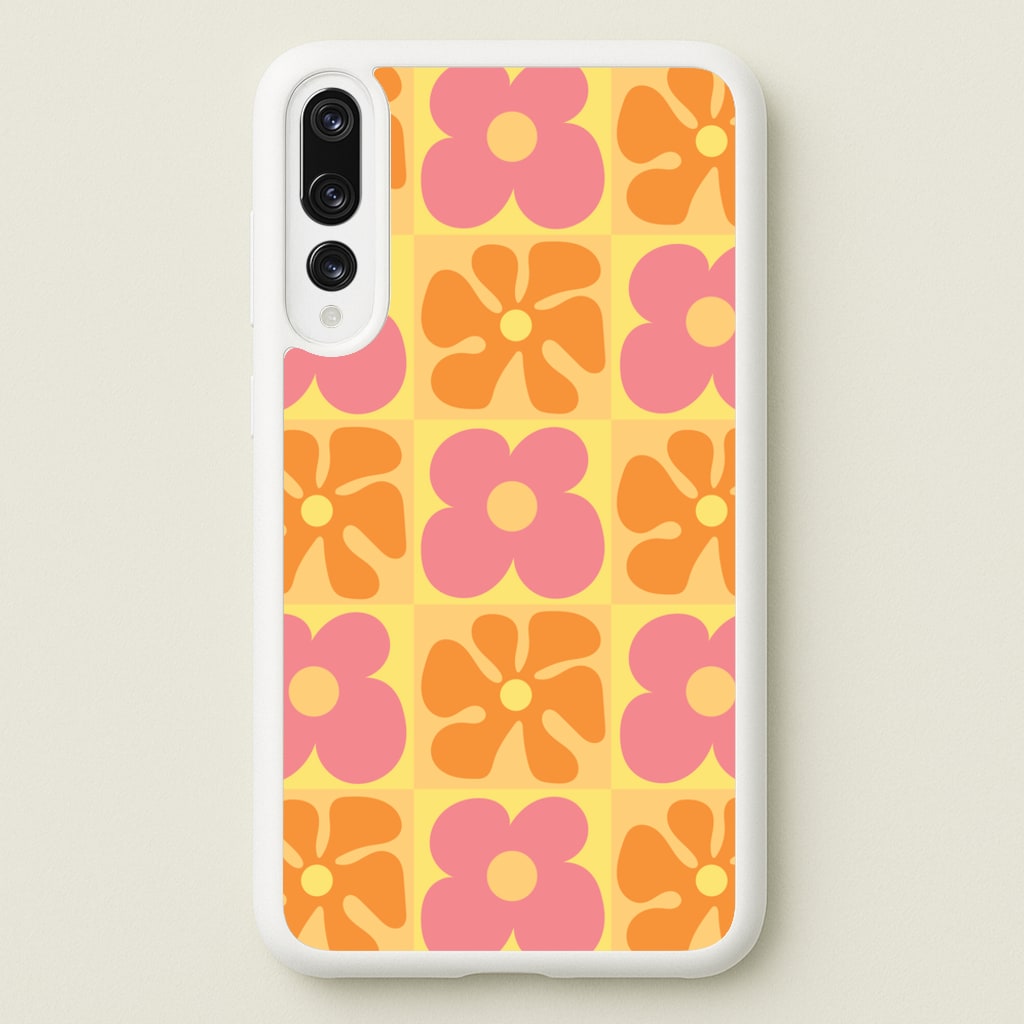 Summer Flowers Checkered Pattern - Summer Phone Case for Huawei P20 Pro