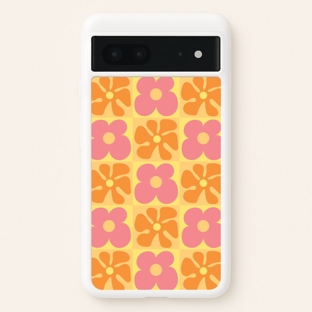 Summer Flowers Checkered Pattern - Summer Phone Case for Google Pixel 7