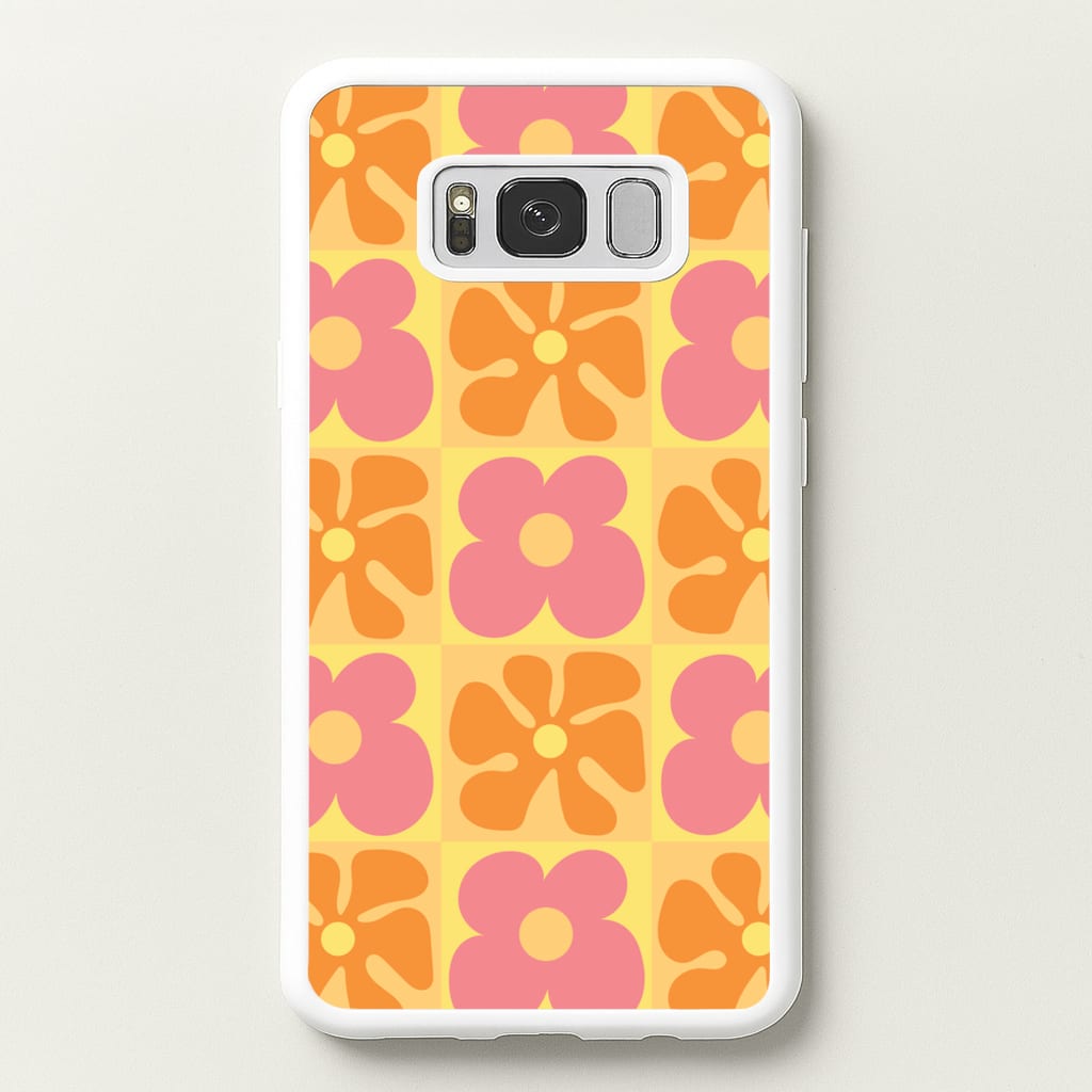 Summer Flowers Checkered Pattern - Summer Phone Case for Galaxy S8 Plus