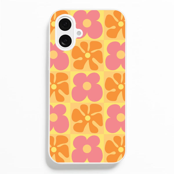 Summer Flowers Checkered Pattern Phone Case