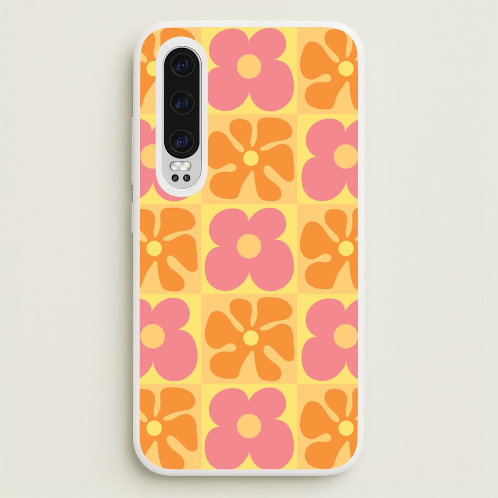 Summer Flowers Checkered Pattern - Summer Phone Case for Huawei P30