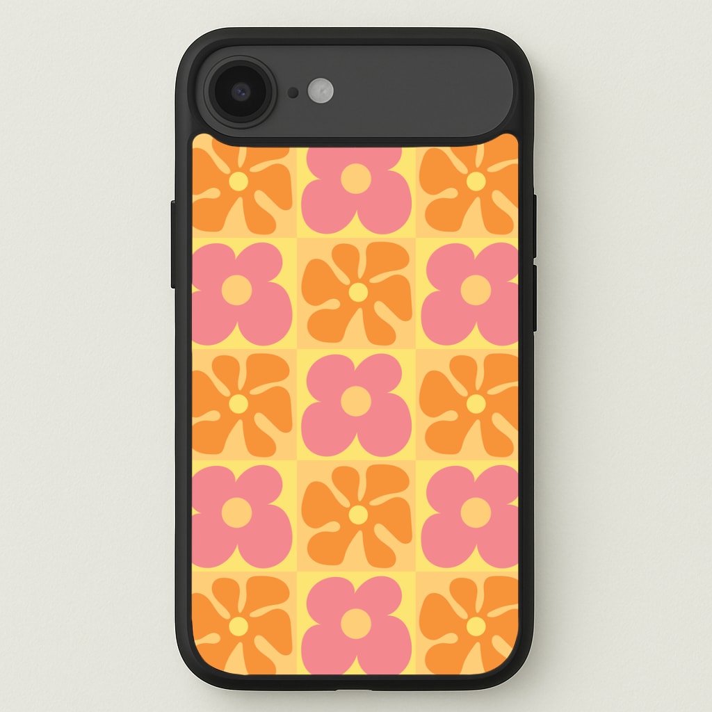 Summer Flowers Checkered Pattern Phone Case for iPhone 17 Air