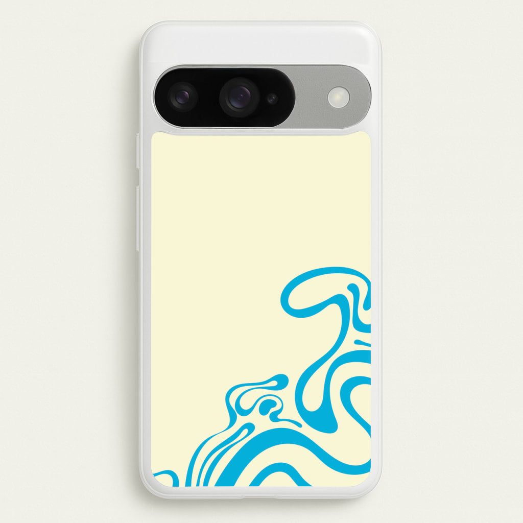 Blue Waves Corner Pattern Phone Case for Google Pixel 10 / 10 Pro