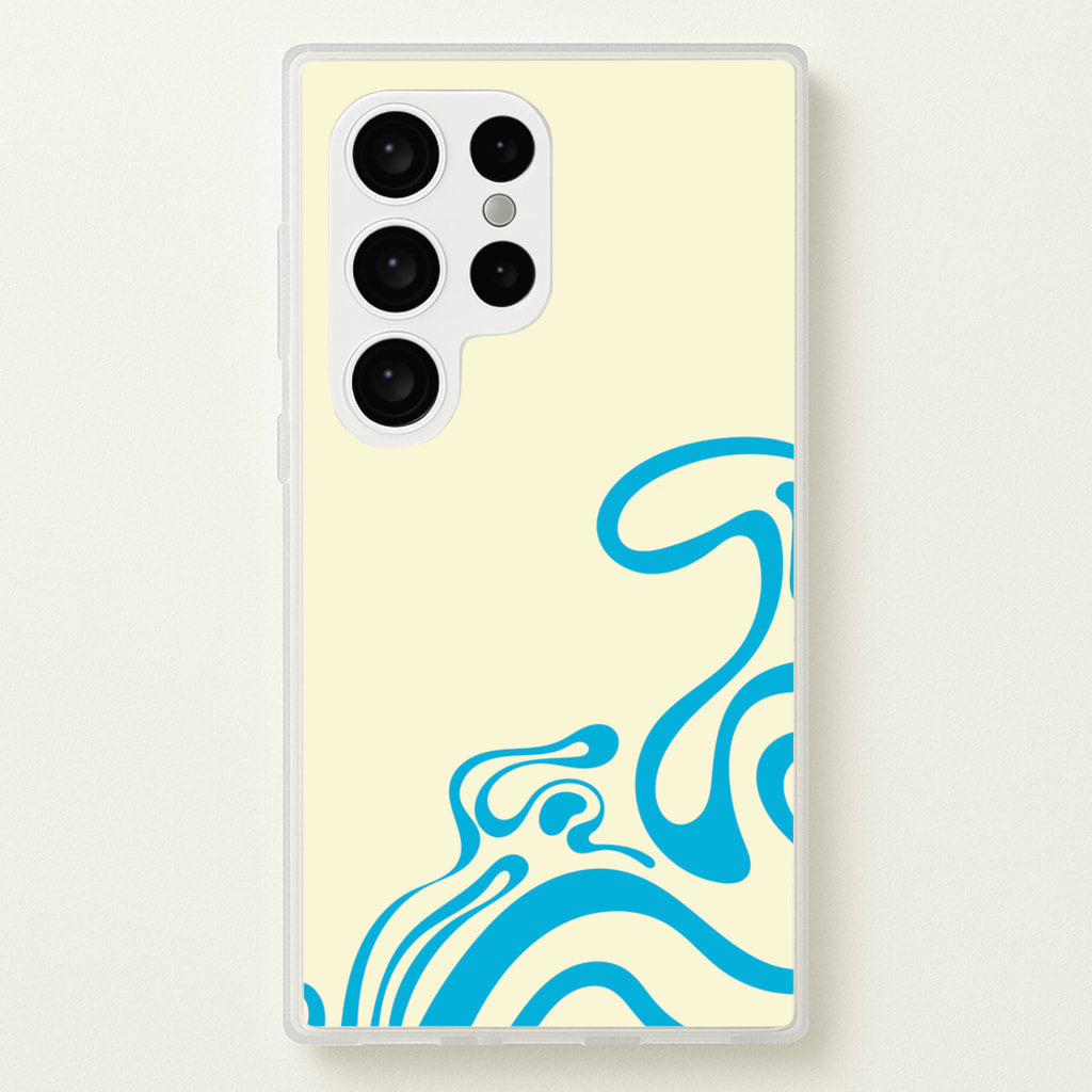 Blue Waves Corner Pattern - Summer Phone Case for Galaxy S24 Ultra
