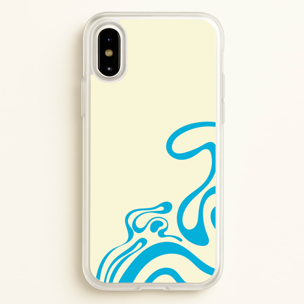 Blue Waves Corner Pattern - Summer Phone Case for iPhone X / XS