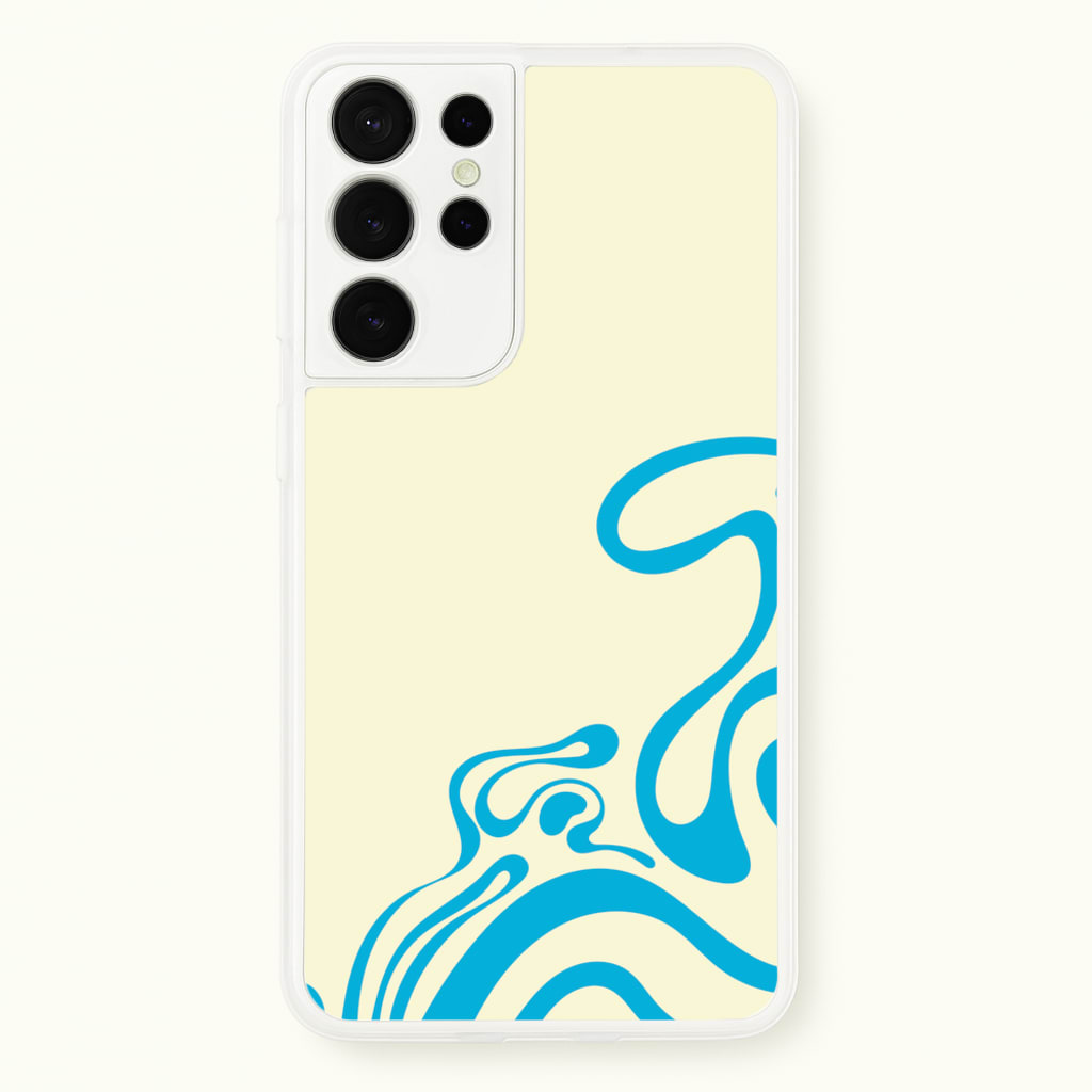 Blue Waves Corner Pattern - Summer Phone Case for Galaxy S21 Ultra