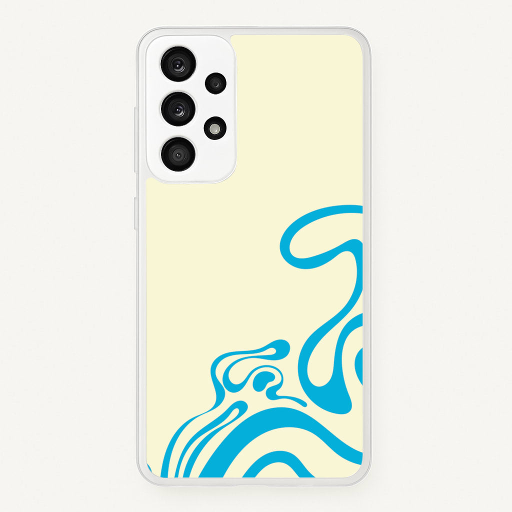Blue Waves Corner Pattern - Summer Phone Case for Galaxy A53