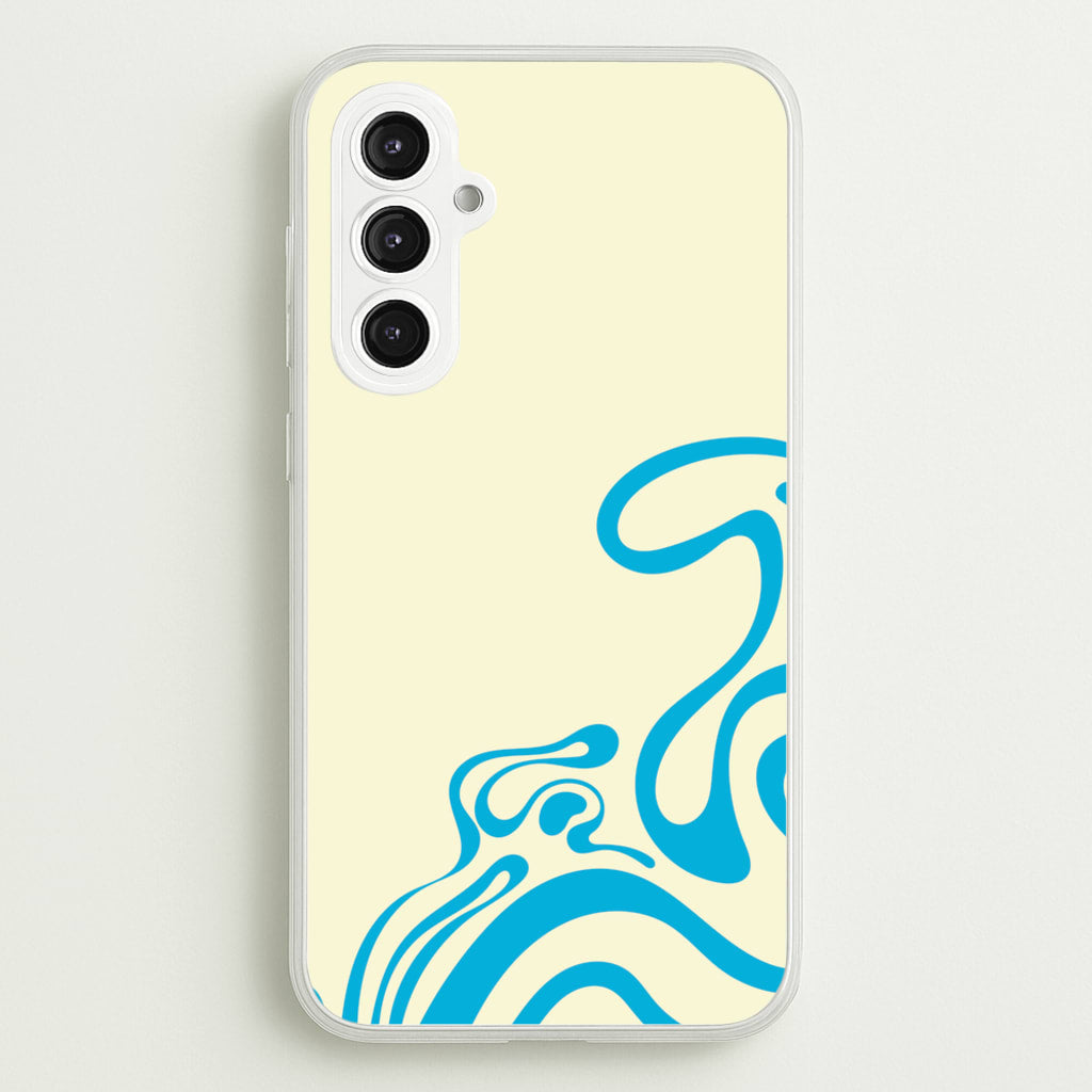 Blue Waves Corner Pattern - Summer Phone Case for Galaxy S23FE