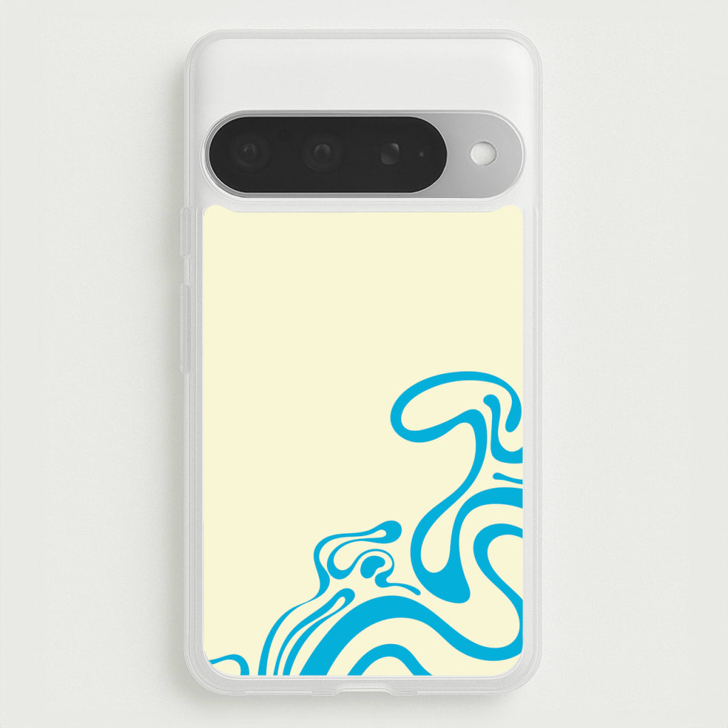 Blue Waves Corner Pattern Phone Case for Google Pixel 10 Pro XL