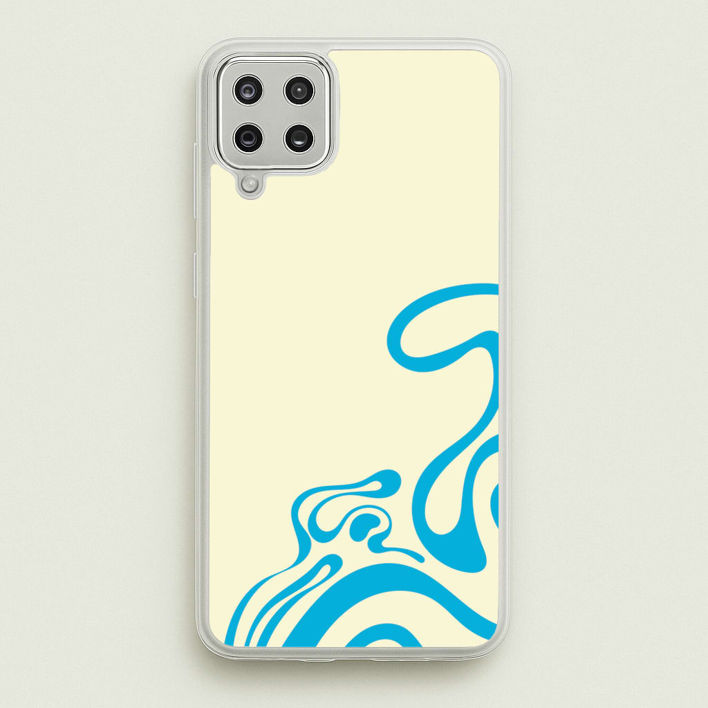 Blue Waves Corner Pattern - Summer Phone Case for Galaxy A12