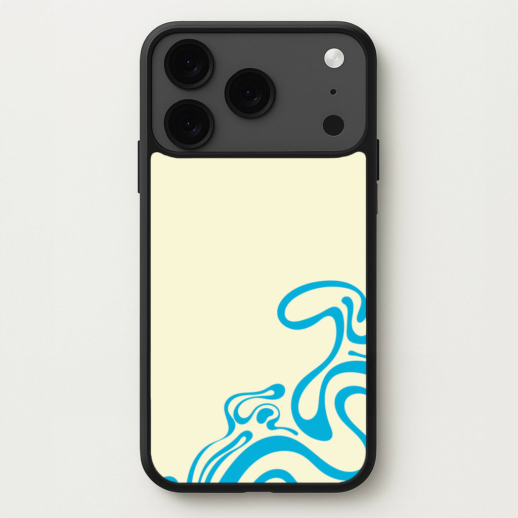 Blue Waves Corner Pattern Phone Case for iPhone 17 Pro Max