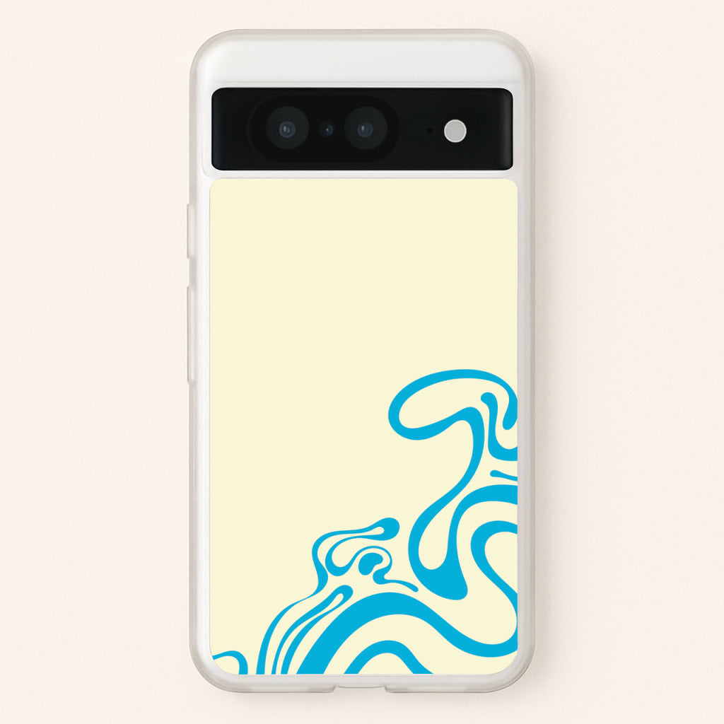 Blue Waves Corner Pattern - Summer Phone Case for Google Pixel 8