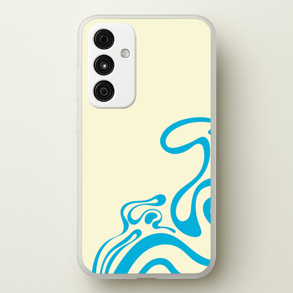 Blue Waves Corner Pattern - Summer Phone Case for Galaxy A55