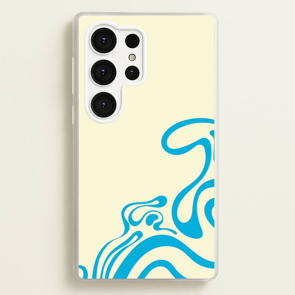 Blue Waves Corner Pattern - Summer Phone Case for Galaxy S25 Ultra
