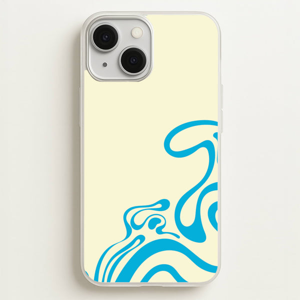 Blue Waves Corner Pattern - Summer Phone Case for iPhone 13 Mini