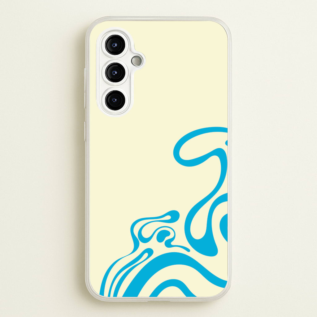 Blue Waves Corner Pattern - Summer Phone Case for Galaxy A54