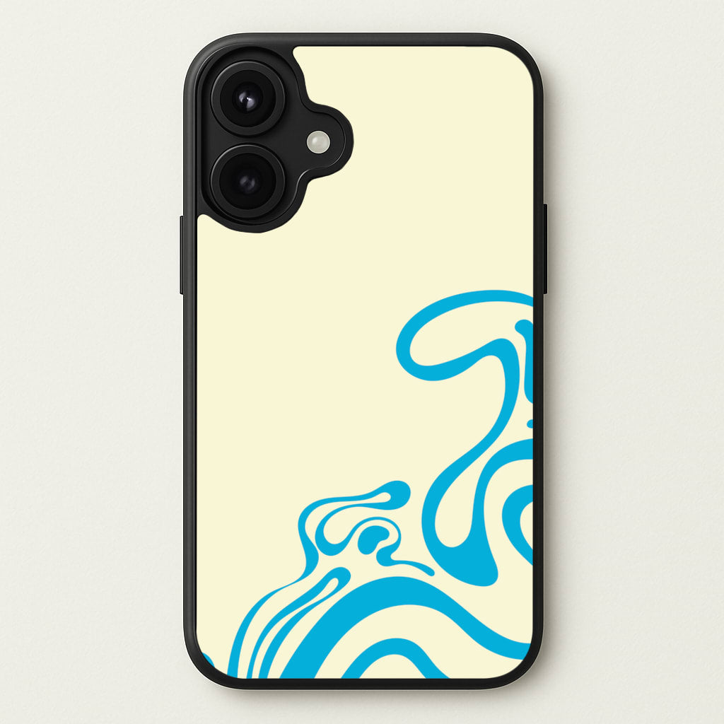 Blue Waves Corner Pattern Phone Case for iPhone 17
