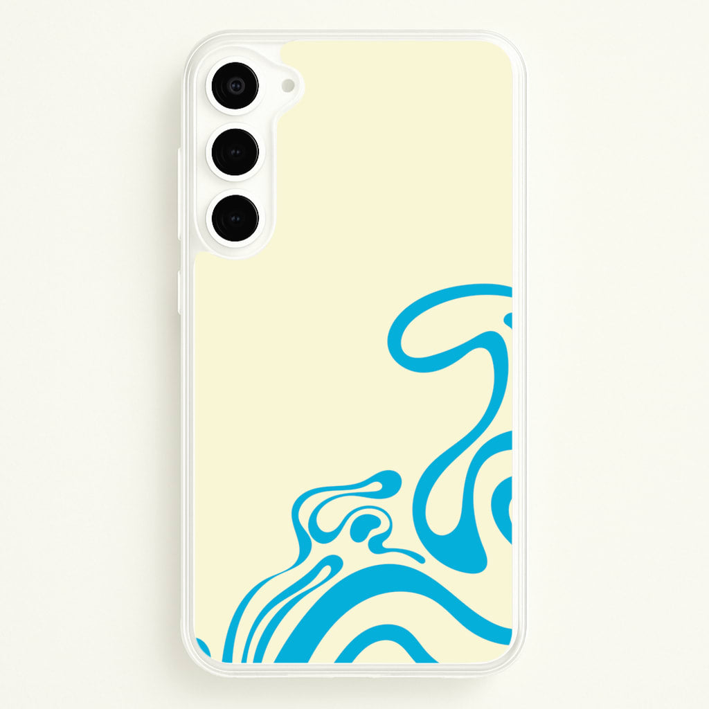 Blue Waves Corner Pattern - Summer Phone Case for Galaxy S23 Plus