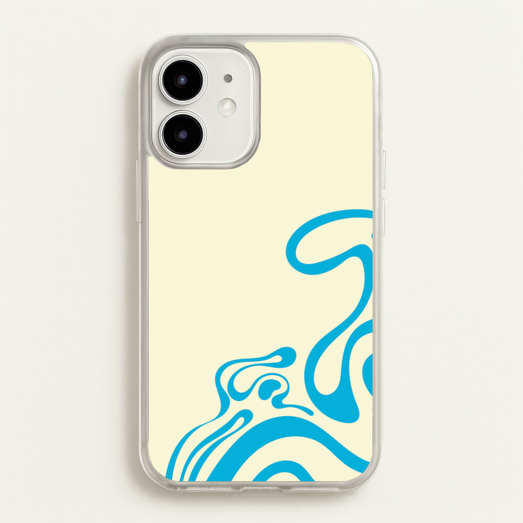 Blue Waves Corner Pattern - Summer Phone Case for iPhone 12 Mini