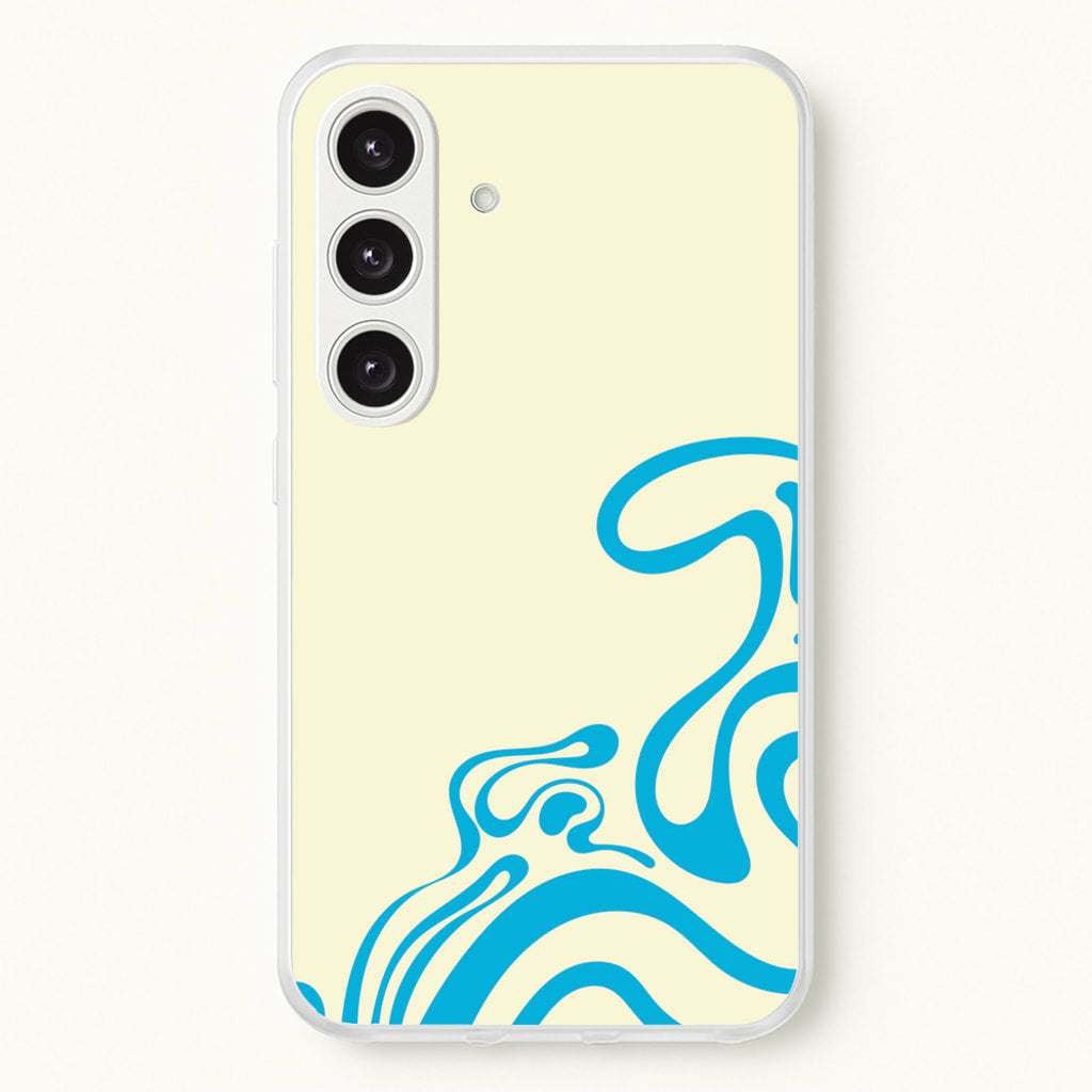 Blue Waves Corner Pattern - Summer Phone Case for Galaxy S24FE