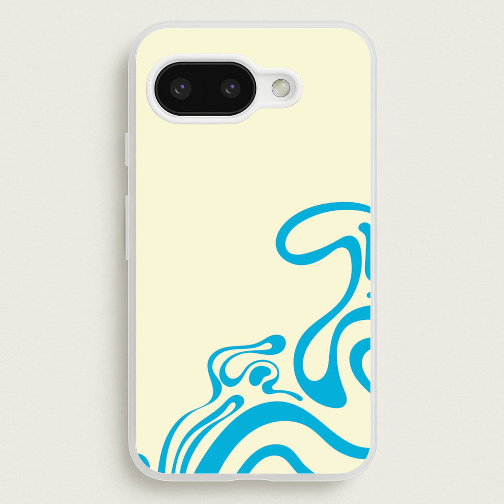 Blue Waves Corner Pattern - Summer Phone Case for Google Pixel 9a