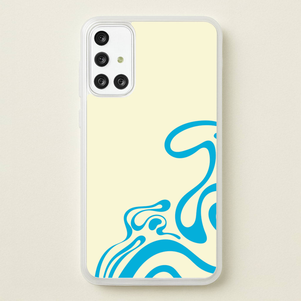 Blue Waves Corner Pattern - Summer Phone Case for Galaxy A71