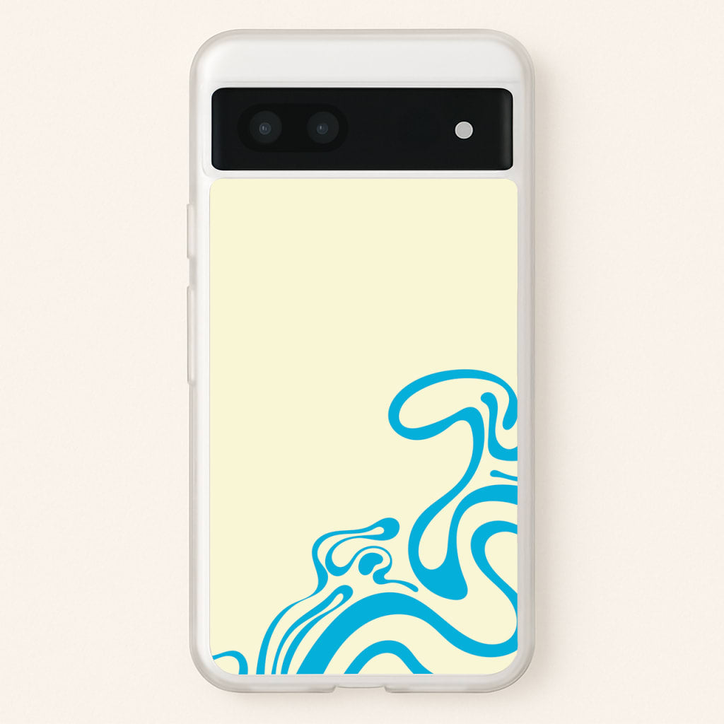 Blue Waves Corner Pattern - Summer Phone Case for Google Pixel 6a