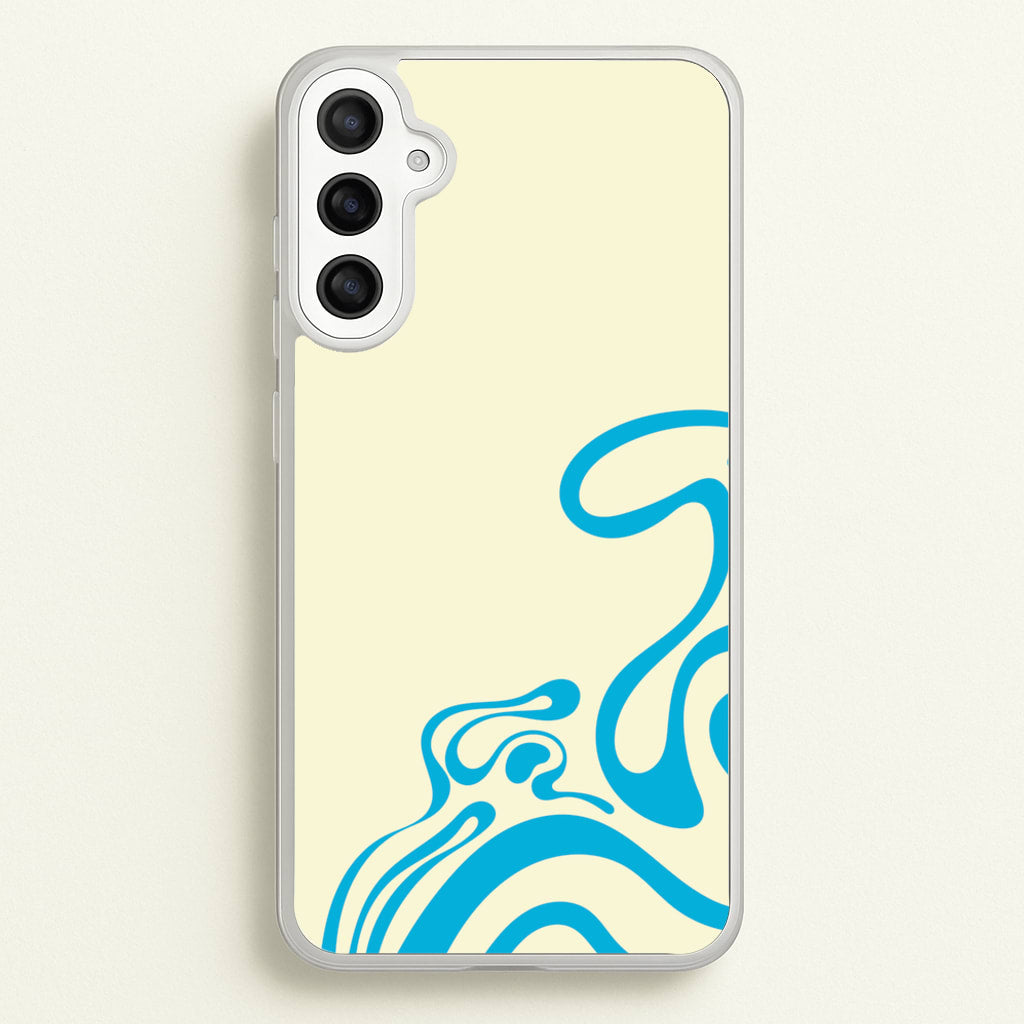 Blue Waves Corner Pattern - Summer Phone Case for Galaxy A34