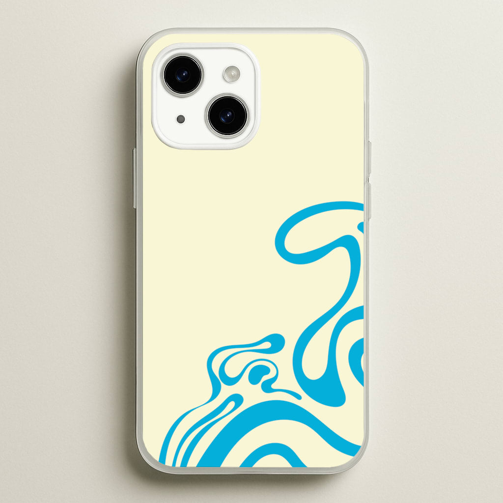 Blue Waves Corner Pattern - Summer Phone Case for iPhone 15