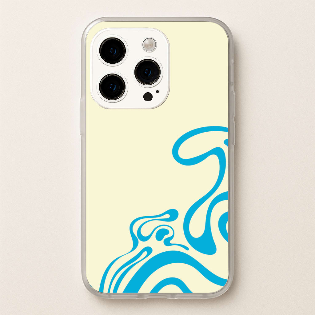 Blue Waves Corner Pattern - Summer Phone Case for iPhone 15 Pro Max