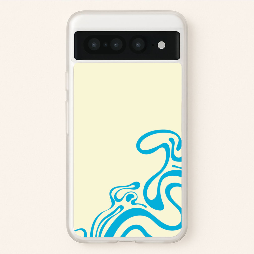 Blue Waves Corner Pattern - Summer Phone Case for Google Pixel 7 Pro