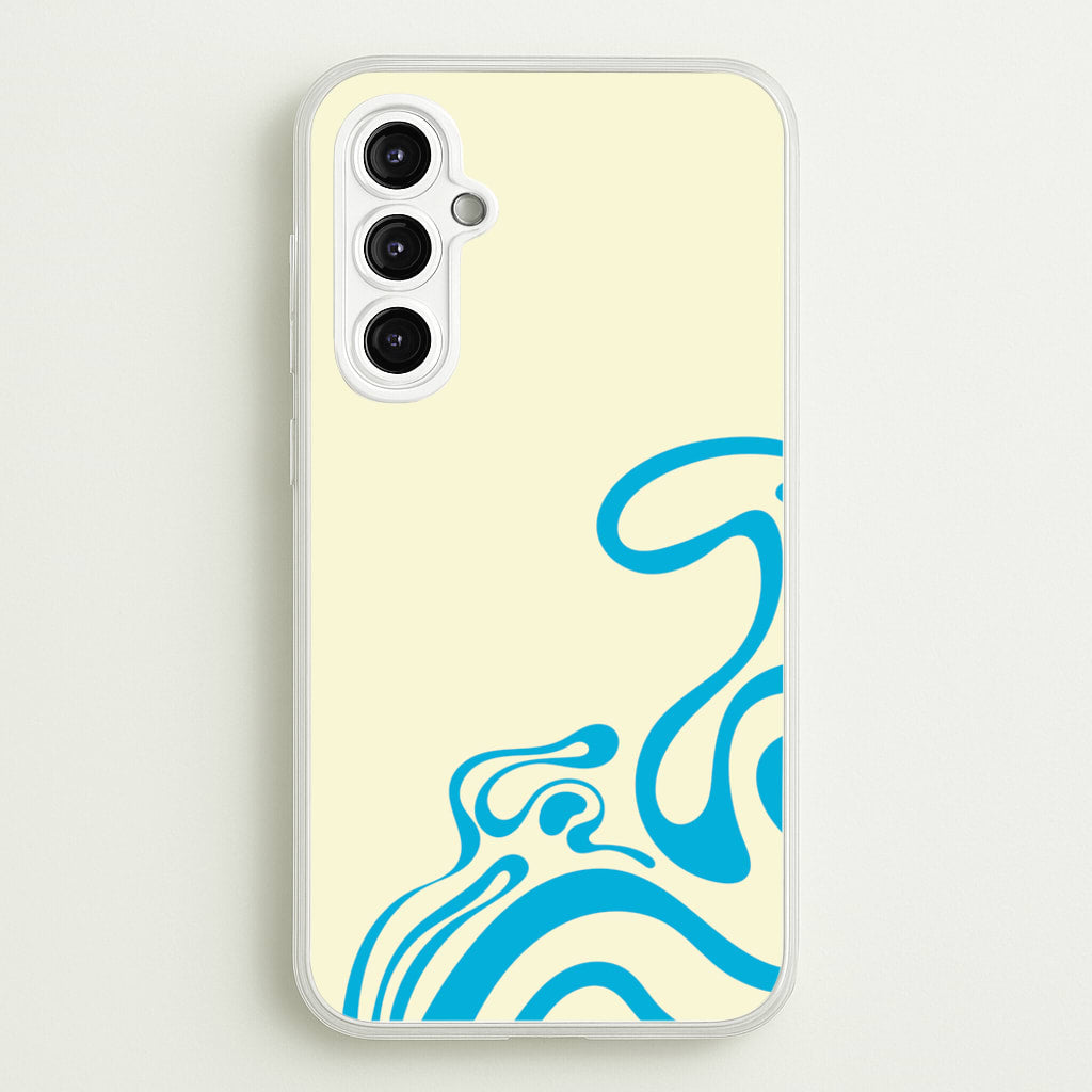 Blue Waves Corner Pattern - Summer Phone Case for Galaxy A14