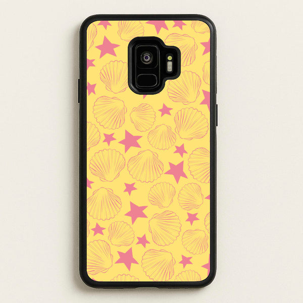 Seashells And Stars Yellow Pattern - Summer Phone Case for Galaxy S9