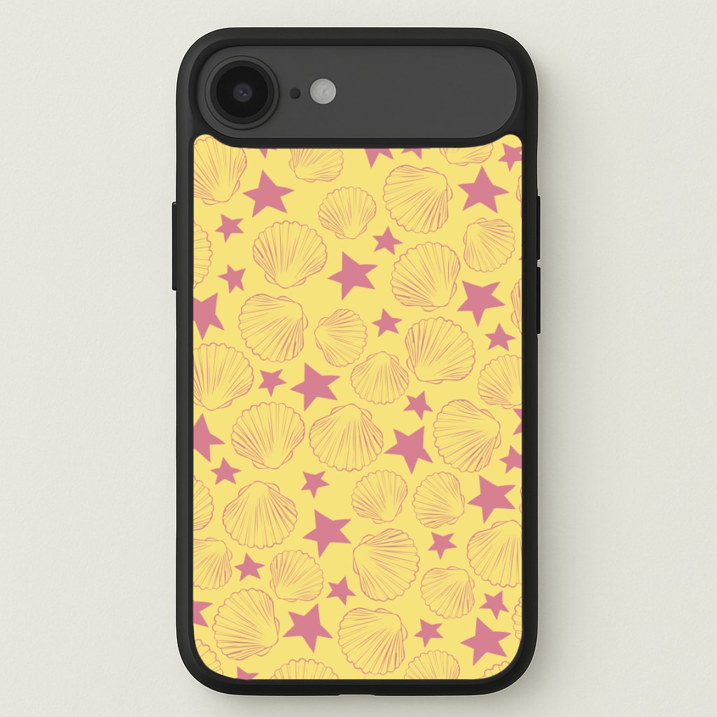 Seashells And Stars Yellow Pattern Phone Case for iPhone 17 Air