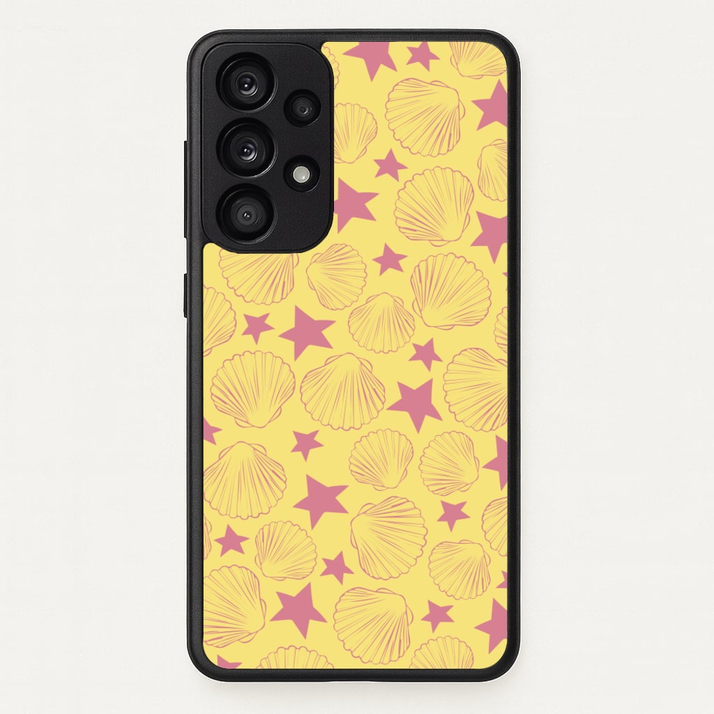 Seashells And Stars Yellow Pattern - Summer Phone Case for Galaxy A53