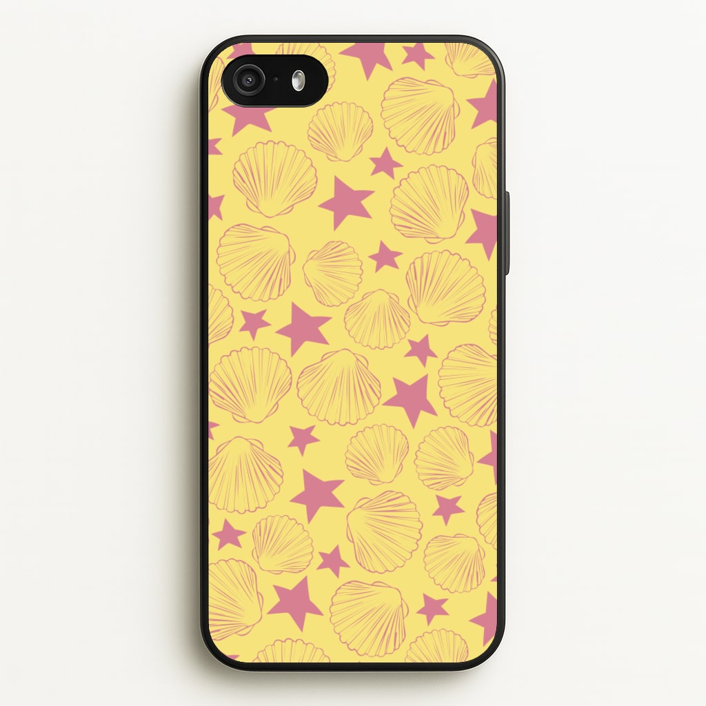 Seashells And Stars Yellow Pattern - Summer Phone Case for iPhone 5 / 5s / SE 2016