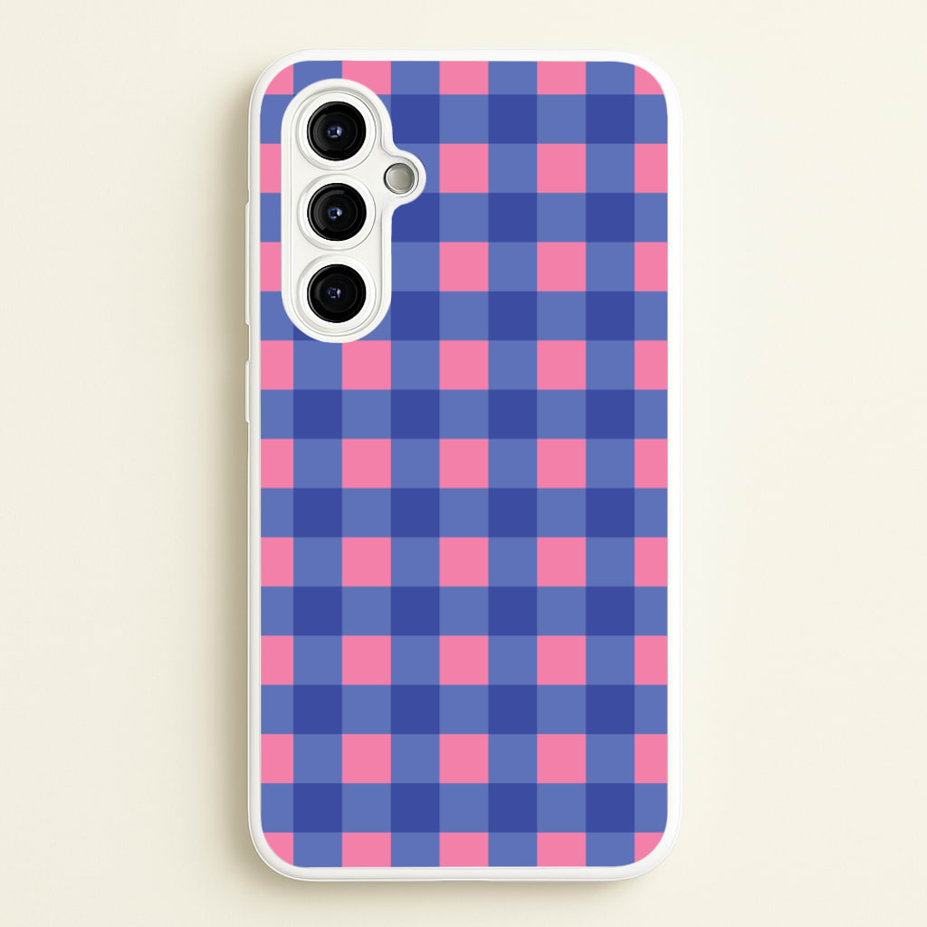 Pink And Blue Checkered Pattern - Summer Phone Case for Galaxy A54