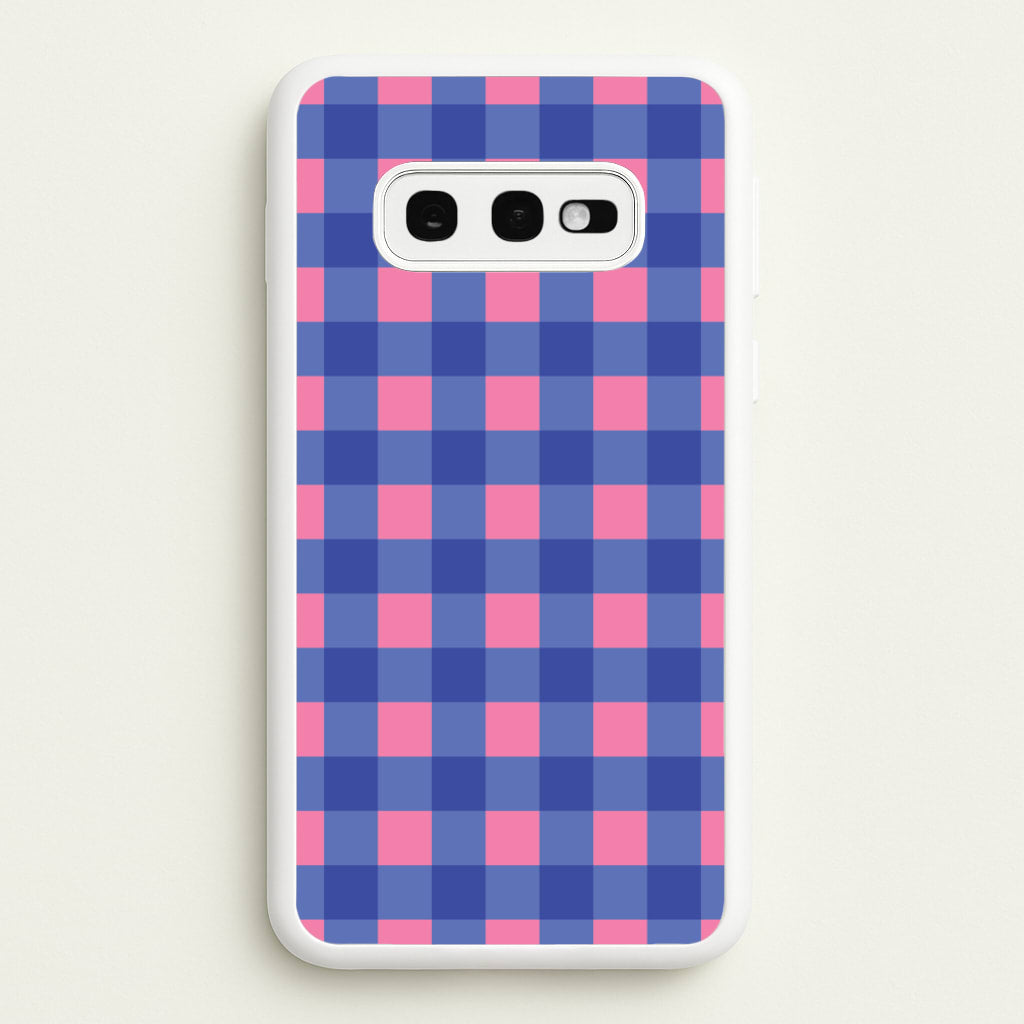 Pink And Blue Checkered Pattern - Summer Phone Case for Galaxy S10e