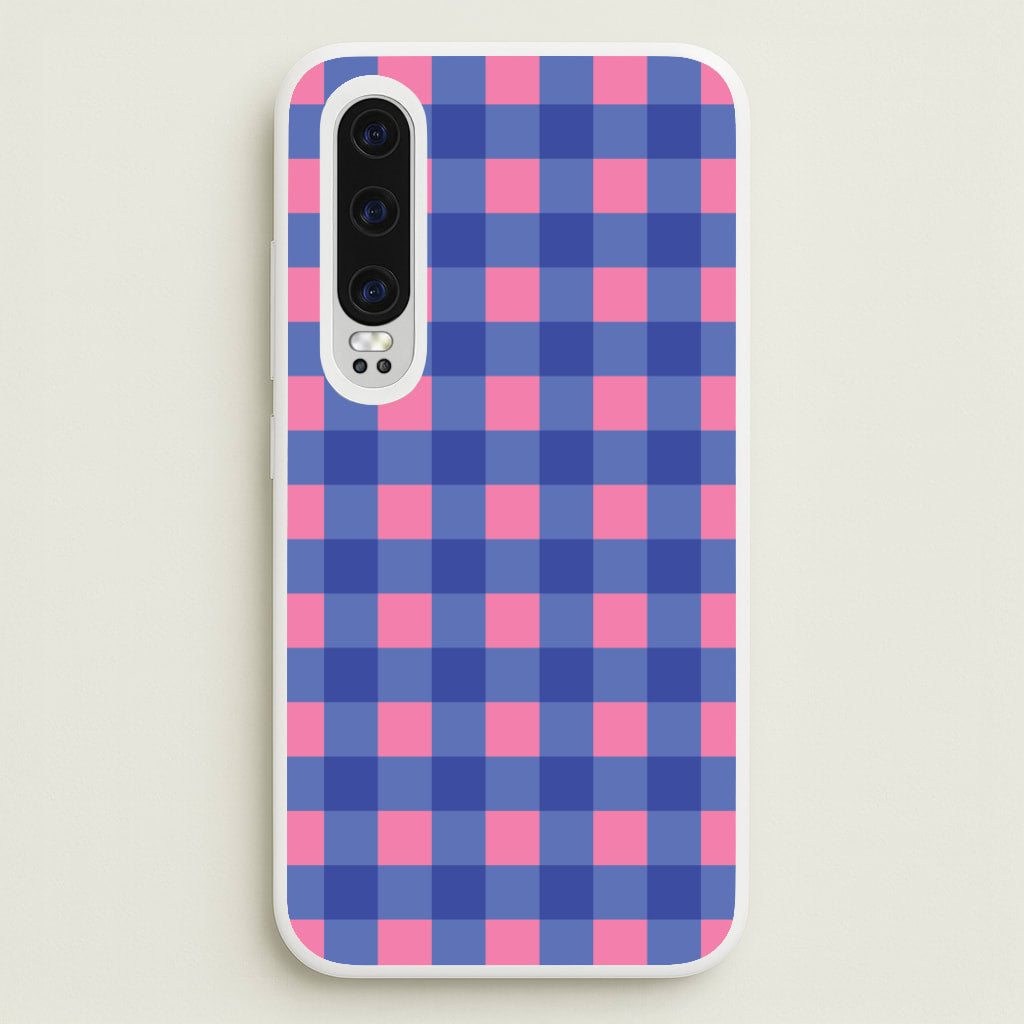 Pink And Blue Checkered Pattern - Summer Phone Case for Huawei P30