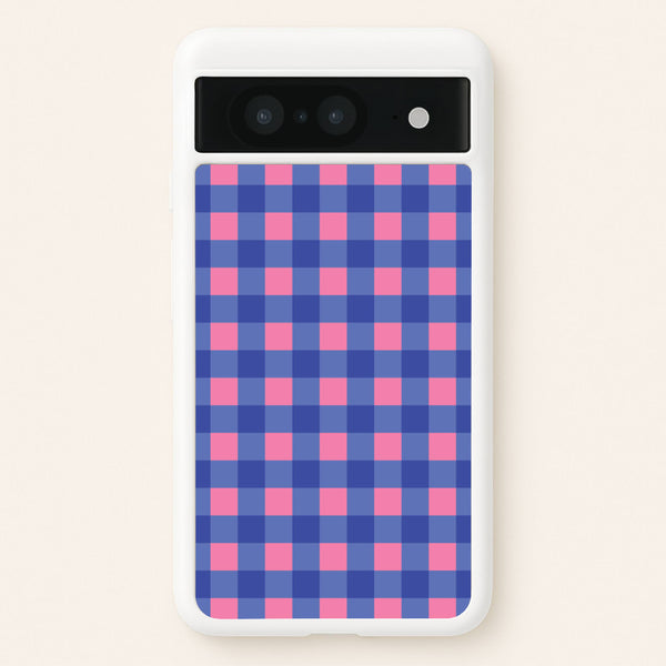Pink And Blue Checkered Pattern - Summer Phone Case for Google Pixel 8