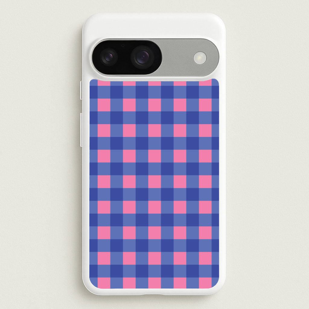 Pink And Blue Checkered Pattern - Summer Phone Case for Google Pixel 9 / 9 Pro